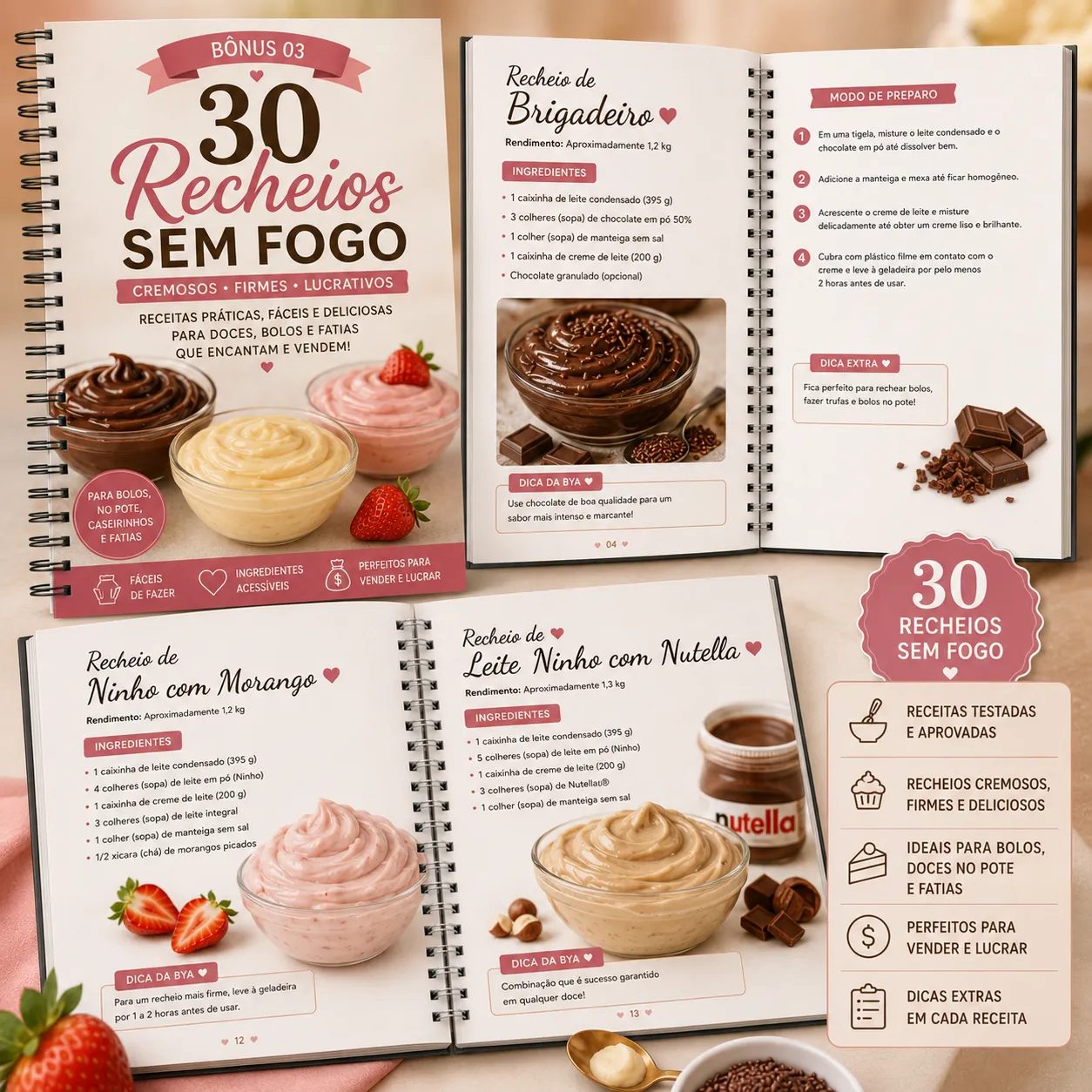 30 Recheios Sem Fogo — bônus do curso