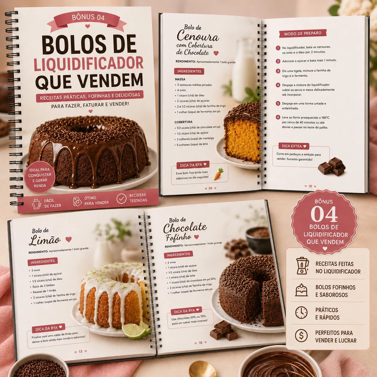 Bolos de Liquidificador que Vendem — bônus do curso